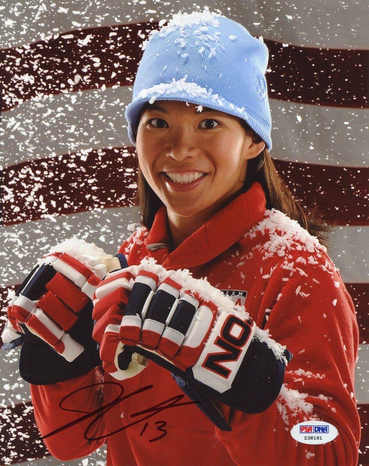 Julie Chu 8x10 Photo Poster painting Signed Autographed Auto PSA DNA COA Gold Metal Hockey