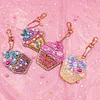 4pcs DIY Keychain Diamond Painting Cake Ice Cream Key Ring Pendant Gift
