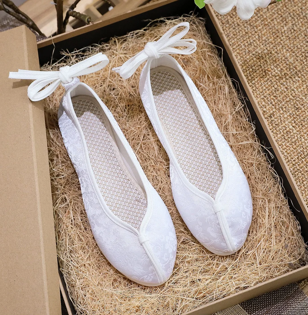 Colourp Colourp Shoes Round Head Woven Brocade Ming Made Ancient Style Ancient Costume Flat Shoes Summer Women's Single Shoes