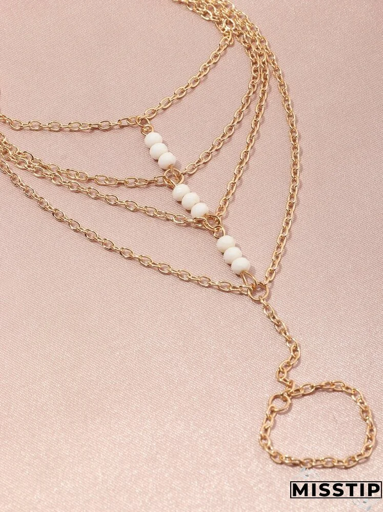 Beaded Layered Mittens Bracelet