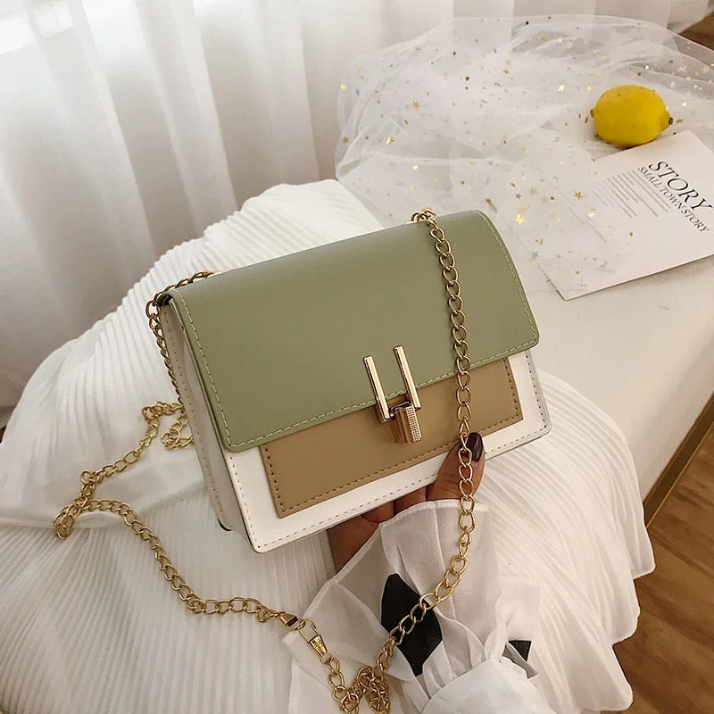 British Fashion Simple Small Square Bag Women's Designer Handbag 2021 High-quality PU Leather Chain Mobile Phone Shoulder Bags