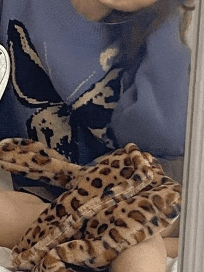 Brownm Oversized Butterfly Jacquard Sweater