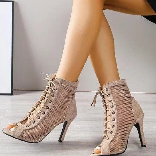 Yyvonne New Large-Size Sandals Mature Wind Hollow Shoes In Front Of The Fish Mouth Ultra-Fine High Heel Cool Boots