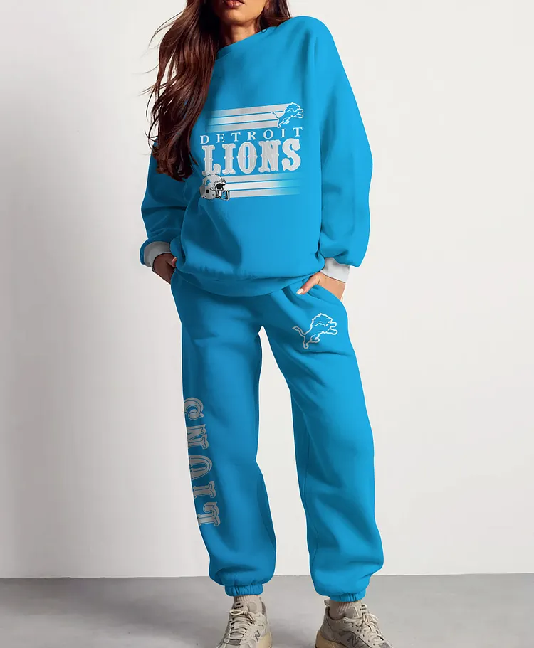 Detroit Lions  3D sweatsuit and sweatpants 2 piece outfits