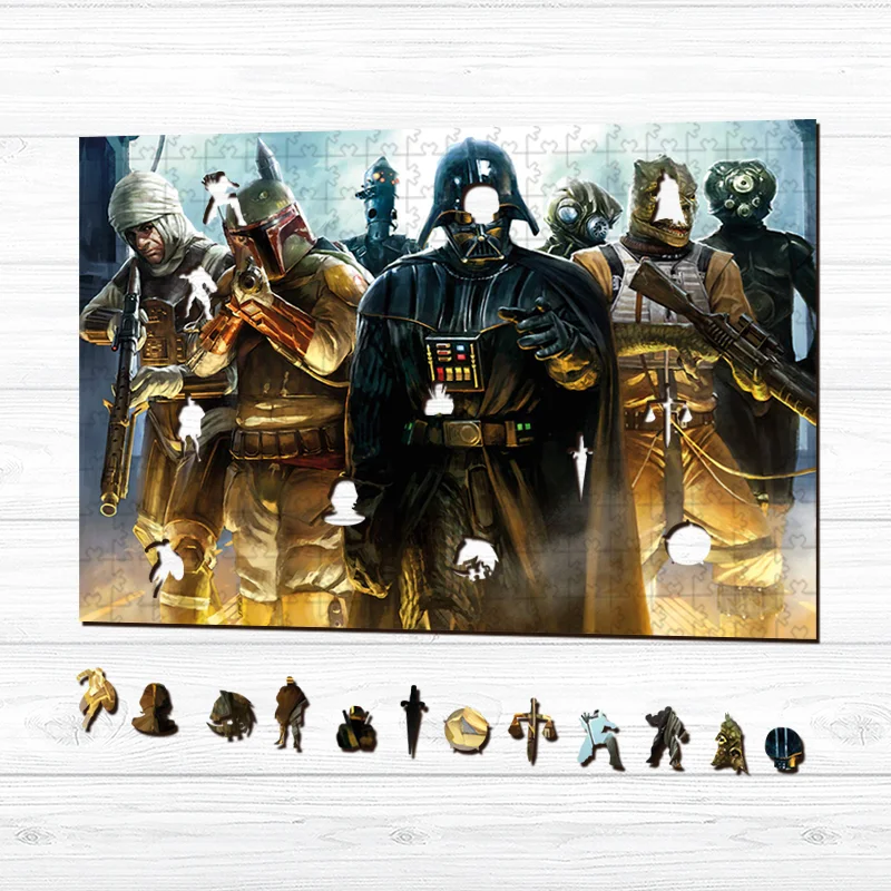 Jeffpuzzle™-JEFFPUZZLE™ Dark Warriors Wooden Puzzle