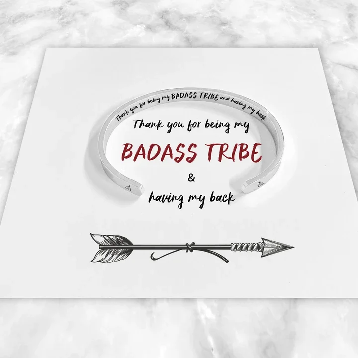 Thank You For Being My Badass Tribe Bracelet with Gift Card Gift for Friends Friendship Bracelets