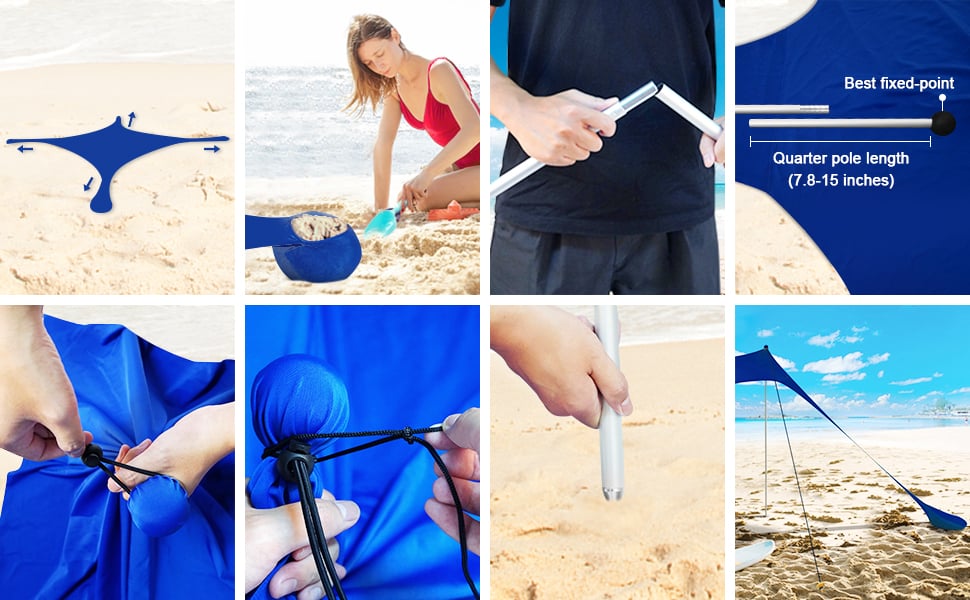 beach shade canopy-set up
