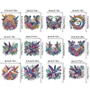 (US Local)12Pcs Diamond Art Magnets Fridge Sticker Set for Adults Beginners (CN561 Bird)