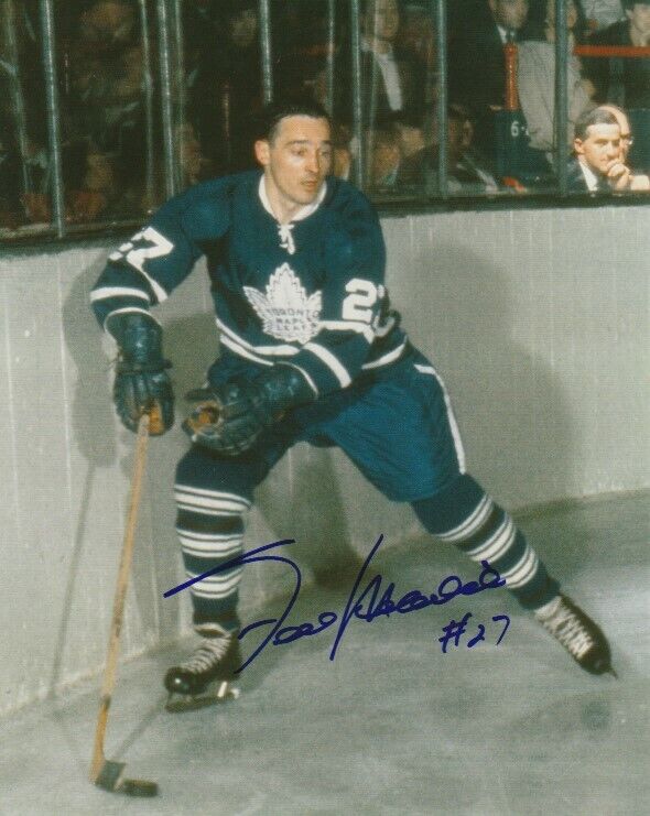 VINTAGE FRANK MAHOVLICH SIGNED TORONTO MAPLE LEAFS 8x10 Photo Poster painting! HHOF Autograph