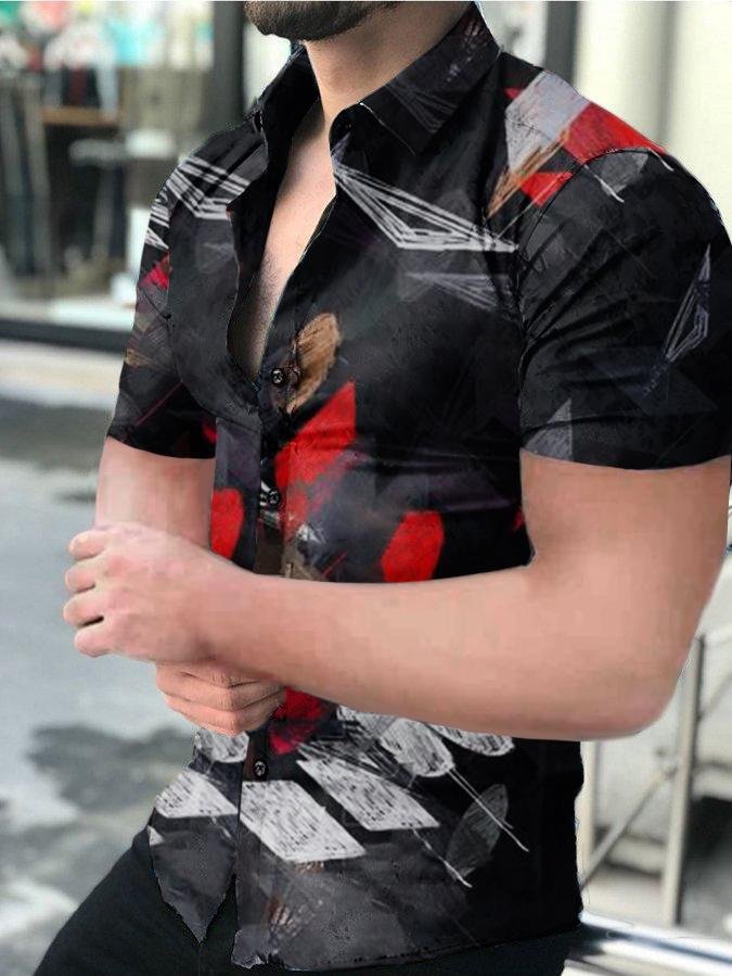 Men's Casual Printed Short-Sleeved Shirt24