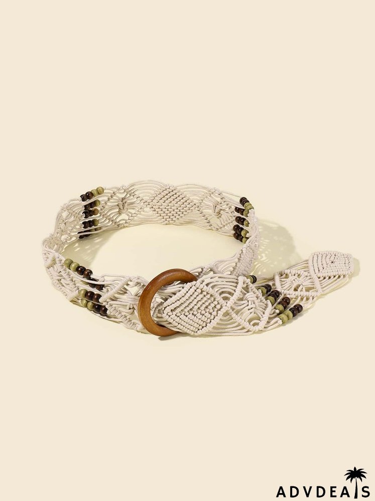 Bead Decor Woven Belt