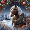 Diamond Painting-5D Full Round Drill Xmas Horse(40*40 CM)