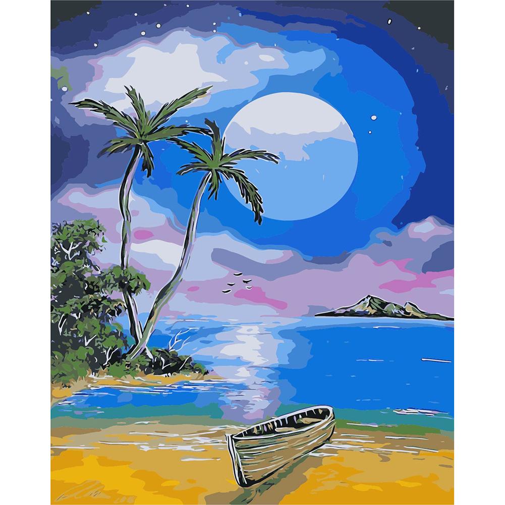 

40*50CM Paint By Numbers-Moon Beach, 501 Original