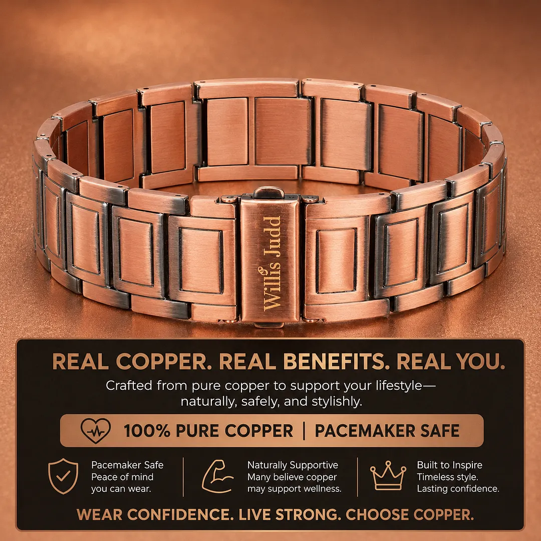 Mens Copper Bracelet - Pacemaker Safe