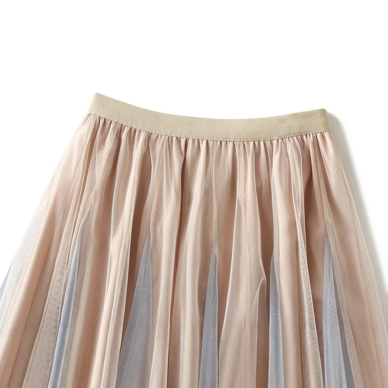 Nigikala Nigikala Croobedging Skirt Fresh Mesh Awning Skirt Women 2025 Spring Dress Gradually Transformed Skirt Skirt 1830