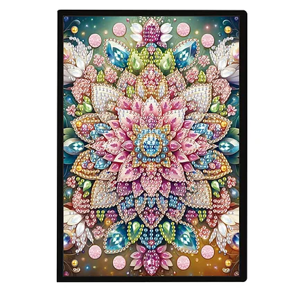 Kit Quaderno 5D Diamond Painting Fai Da Te: Copertina Decorata Con Diamanti, Formato 21x15 Cm, Completo Di Strumenti - 2