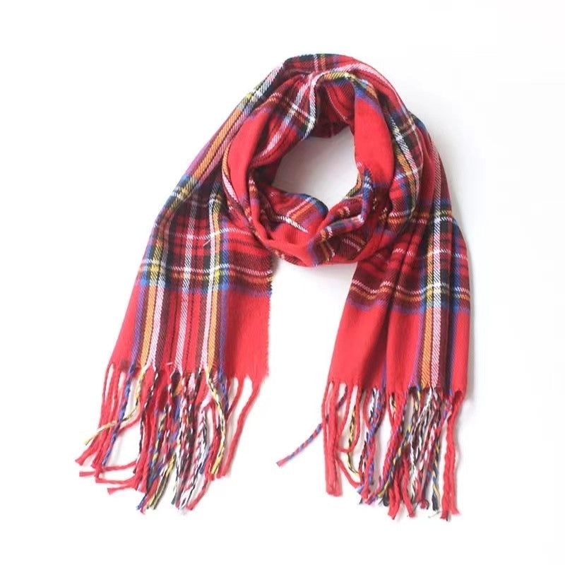 Autumn And Winter Children’s Scarf Scarf Dual-use Autumn And Winter Warm Baby Cashmere Scarf Plain Plaid Women’s Scarf