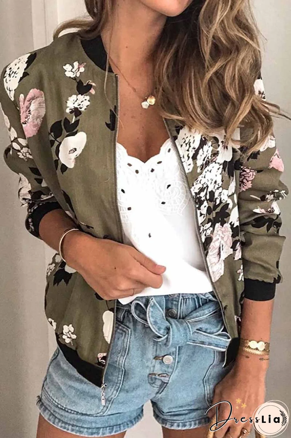 Casual Fashion Printed Round Neck Long Sleeve Jacket(3 Colors)