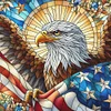 Glass Painting Eagle-11CT Stamped Cross Stitch 45*45cm/17.72*17.72in tapestrymarket