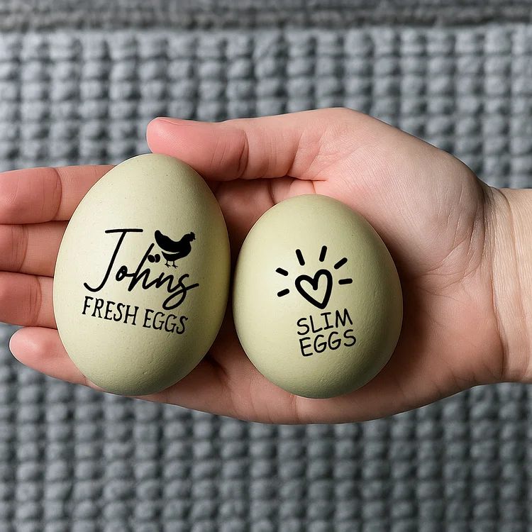 Custom Egg Stamp with Optional Ink Pad, Personalized Rubber Stamp for Chicken Eggs, Perfect for Farm Branding or Backyard Hobbyists