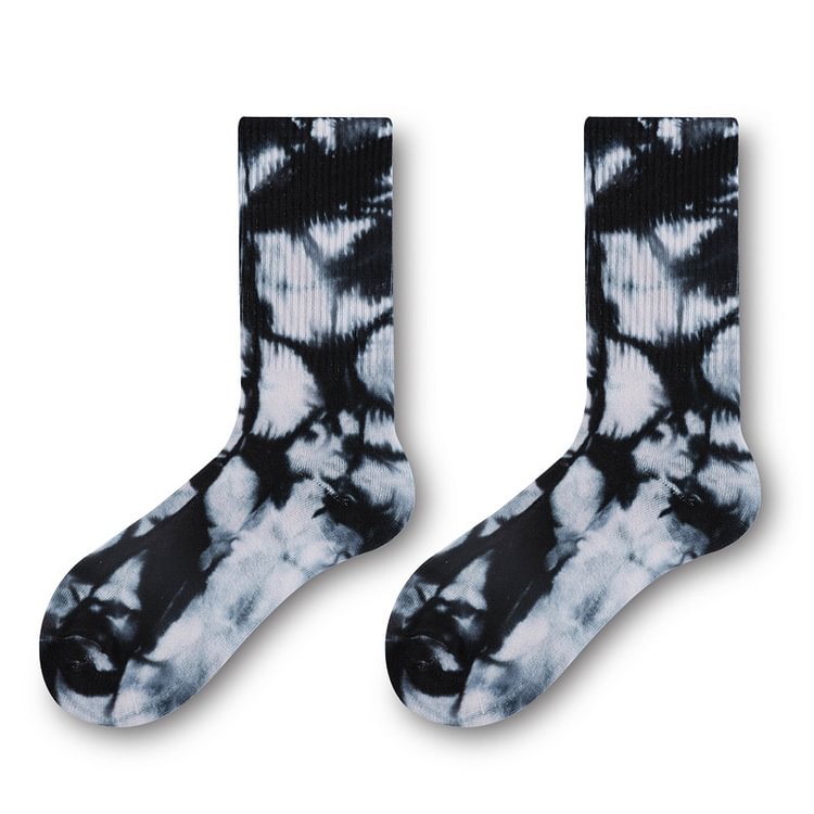 Tie-Dye Socks For Men And Women Trend Hip-Hop Mid-Tube Socks Spring And Summer Socks Mid-Tube Cotton Socks