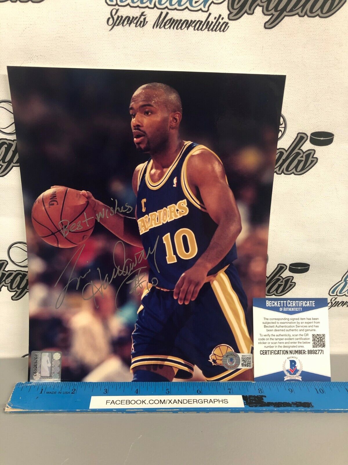 TIM HARDAWAY SIGNED AUTOGRAPHED 8x10 BASKETBALL Photo Poster paintingGRAPH BECKETT BAS COA