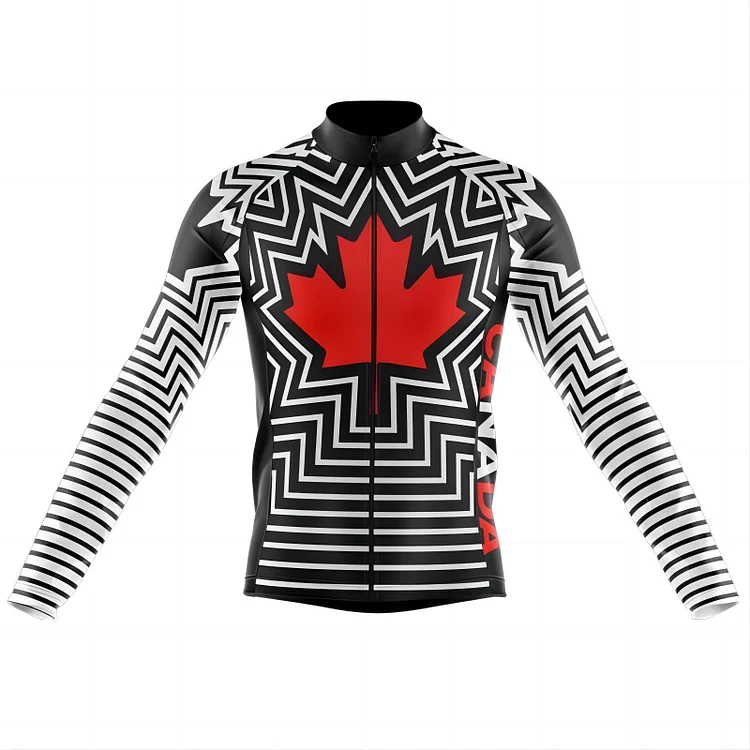Invert Team Canada Maple Leaf  Men's Long Sleeve Cycling Jersey