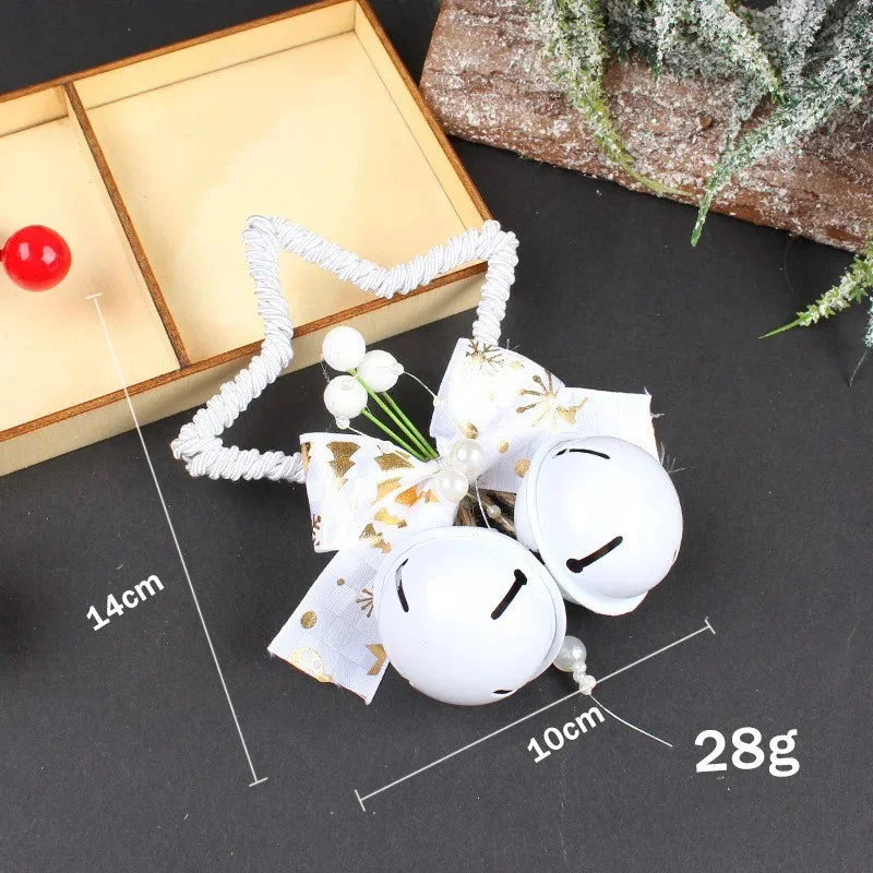Christmas Pentacle bells accessory pendant diy Christmas tree hangings bow bells window props