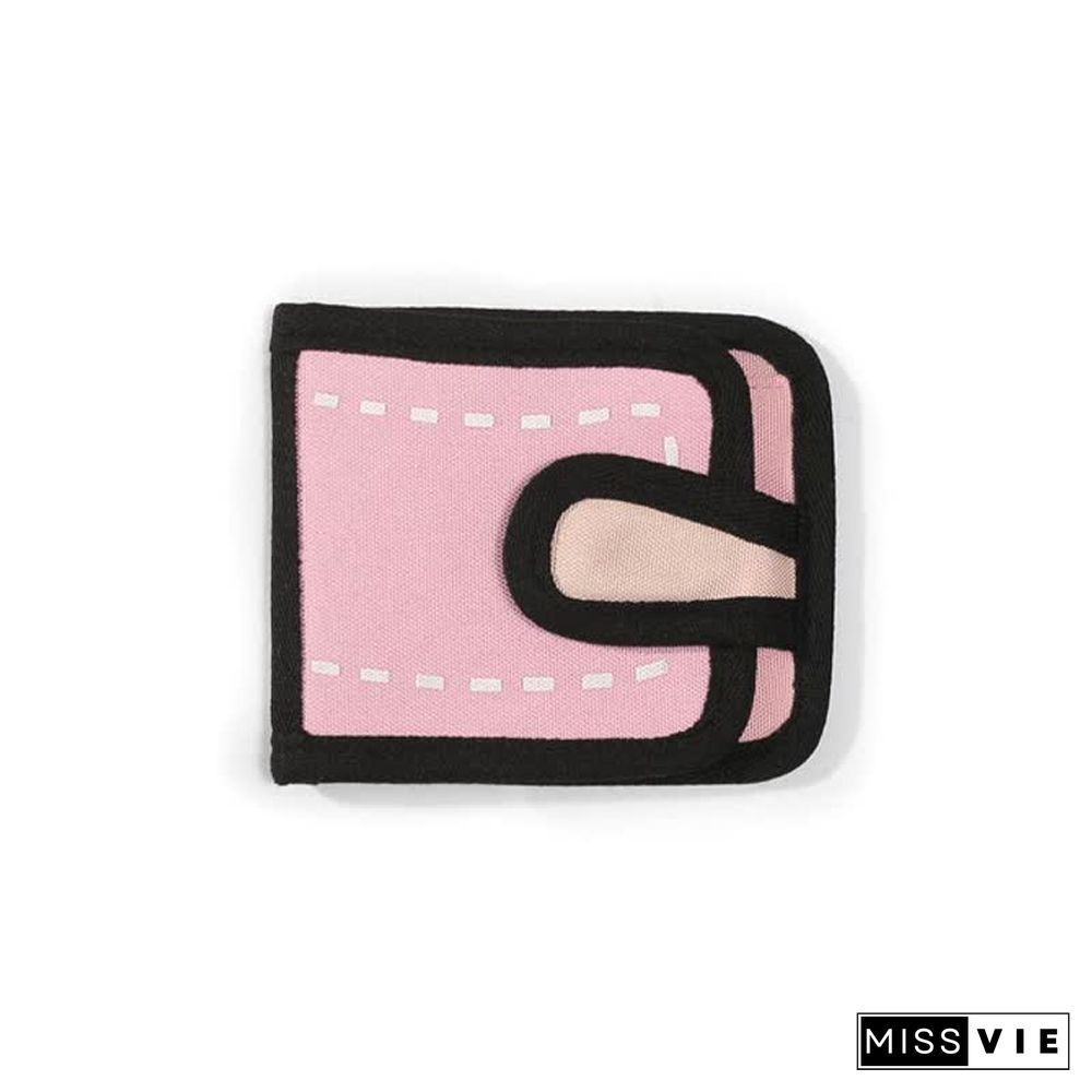 3D Cartoon Colorblock Canvas Purse