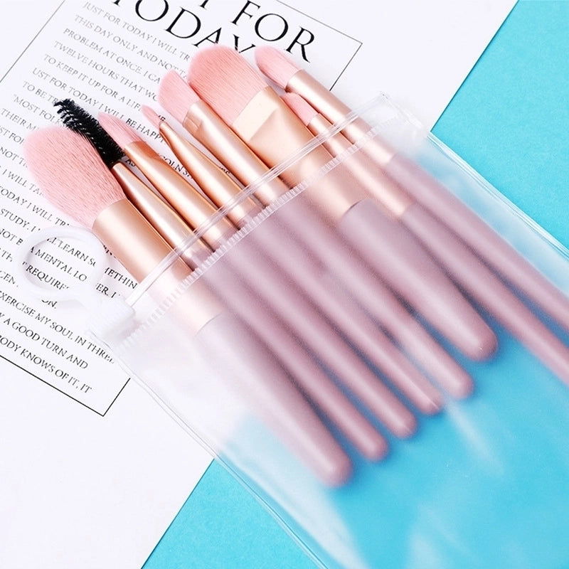 Minimalist Bionic Fiber Hair Plastic Handle Aluminum Tube Makeup Brushes 1 Set