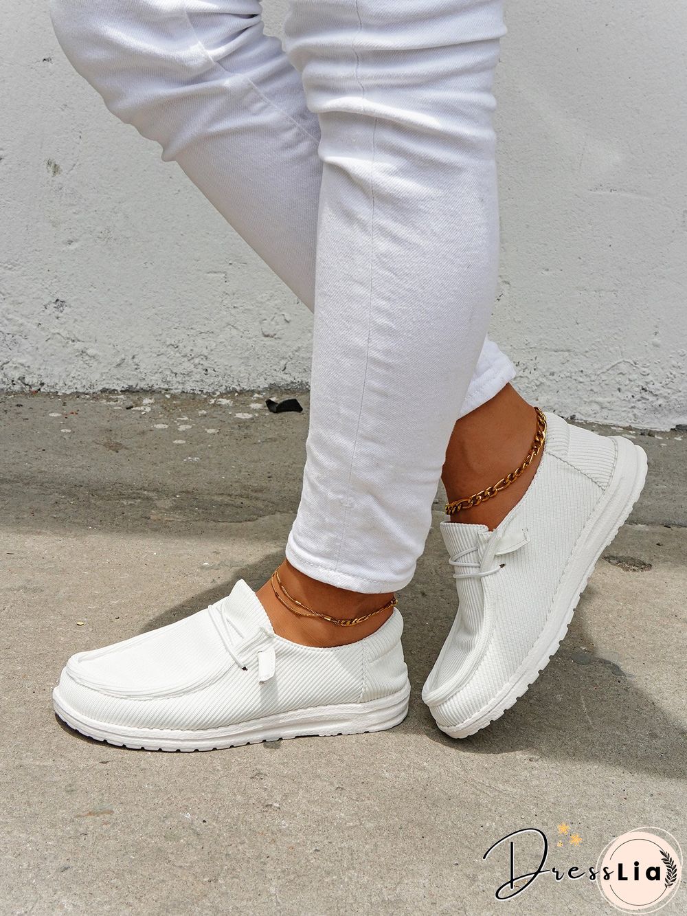 Casual Light Lace Up Flats Canvas Shoes