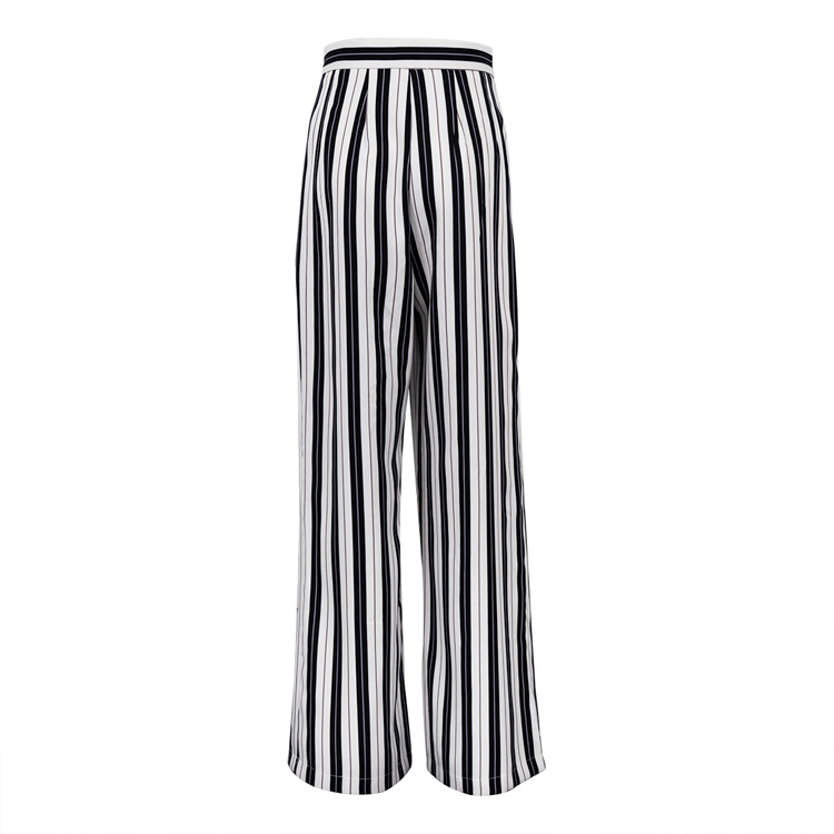 Ootddress High Waist Zebra Printed Women's Pants Fashion Loose Patchwork Wide Leg Trousers Contrast Casual Pocket Flared Trousers
