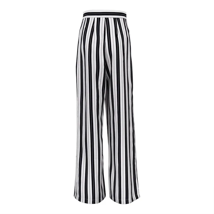 Churchf Churchf Women's Black And White Striped Wide Leg Pants 2023 New Casual Show Thin High Waist Loose Hanging Floor Pants Women