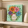 DIY Pre-Framed Flower Vase Button Art Canvas Kit