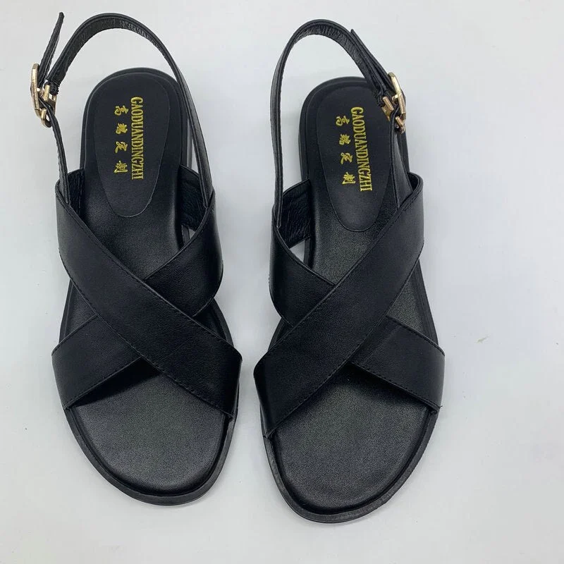 NEMAONE 100% genuine leather Women Sandals  New Roman Summer ankle strap Sandals Flip Flops size 33-43 Shoes Flat Sandal