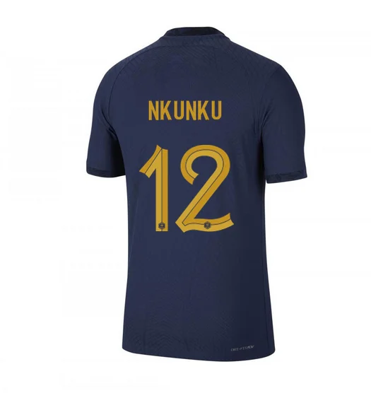 Maillot FFF France Christopher Nkunku 12 Domicile Coupe du monde 2022