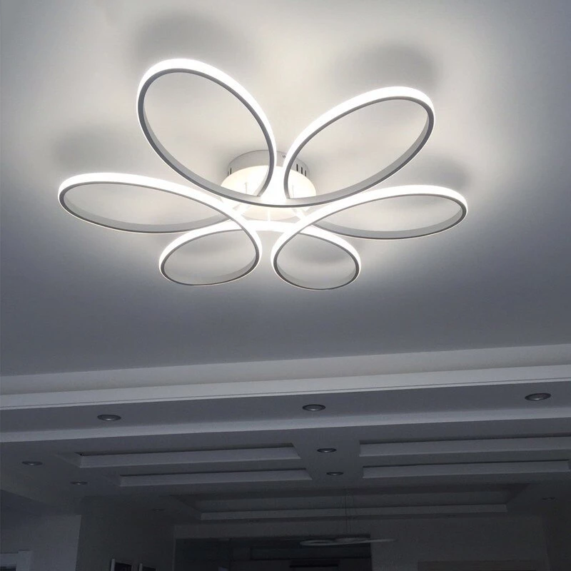 Remote Control Ceiling Lights For Living Room Bedroom  White Balck Body Color Home Deco Lamp Home Lighting Fixture