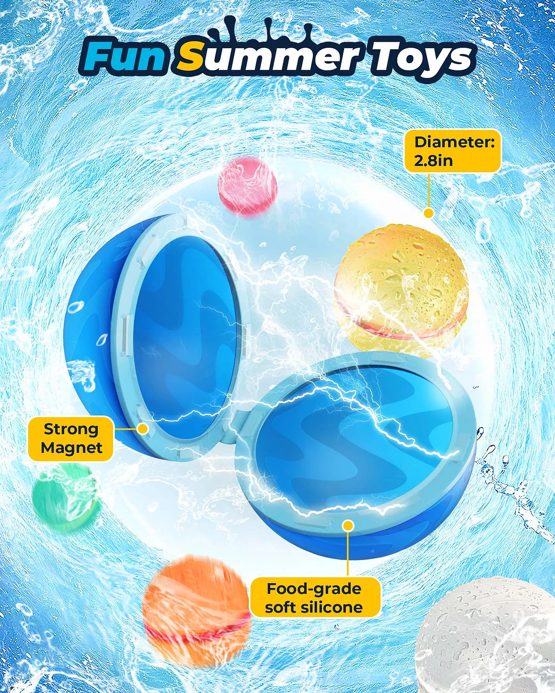 Reusable Water Balloons (Classic Transparent) 18/16/12/8/4 pcs