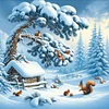 Diamond Painting - Full Round Drill - Snow Scene(Canvas|40*40cm)