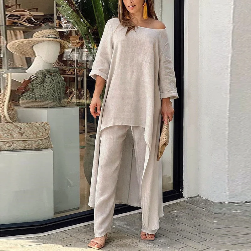 Spring women's loose solid color temperament casual suit