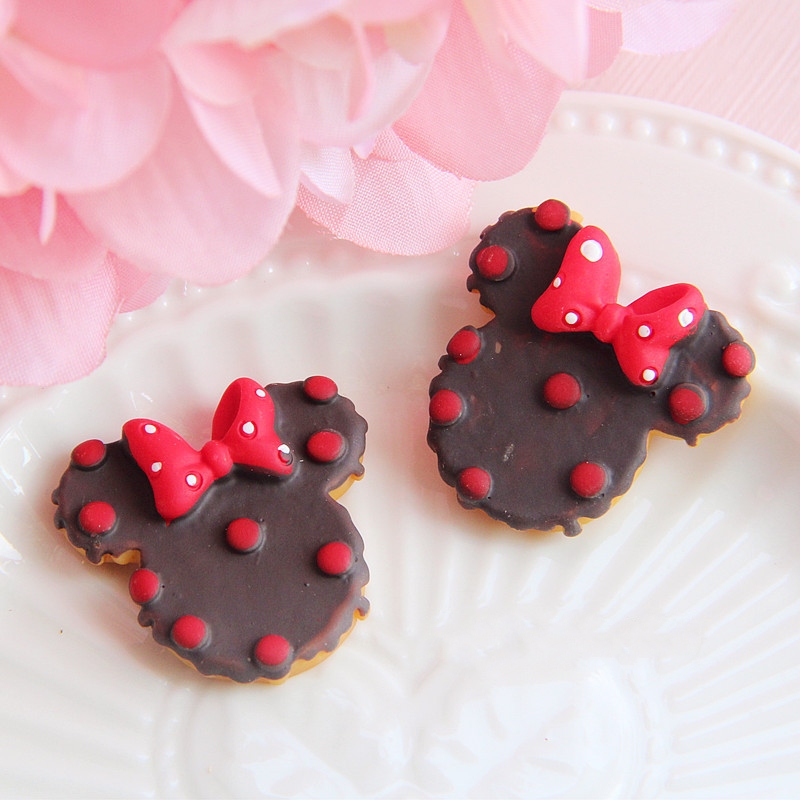 Mini Mouse Cookie Resin Charms Set
