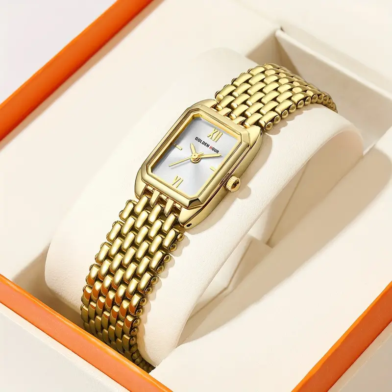 golden hour gold watches for women updated ladies quartz wrist watches stainless steel band womens small gold watch details 4