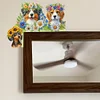 (US Local)Dog Flowers 5D DIY Wooden Diamond Painting Door Topper for Party (Left)