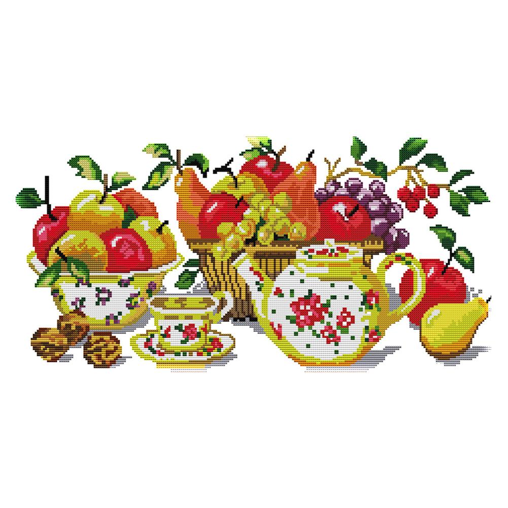 

Fruit - 14CT Stamped Cross Stitch - 51*28cm, 501 Original