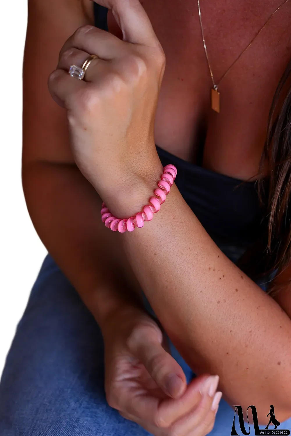 MidiSono - Rose Crystal Telephone Wire Hairpin (single)