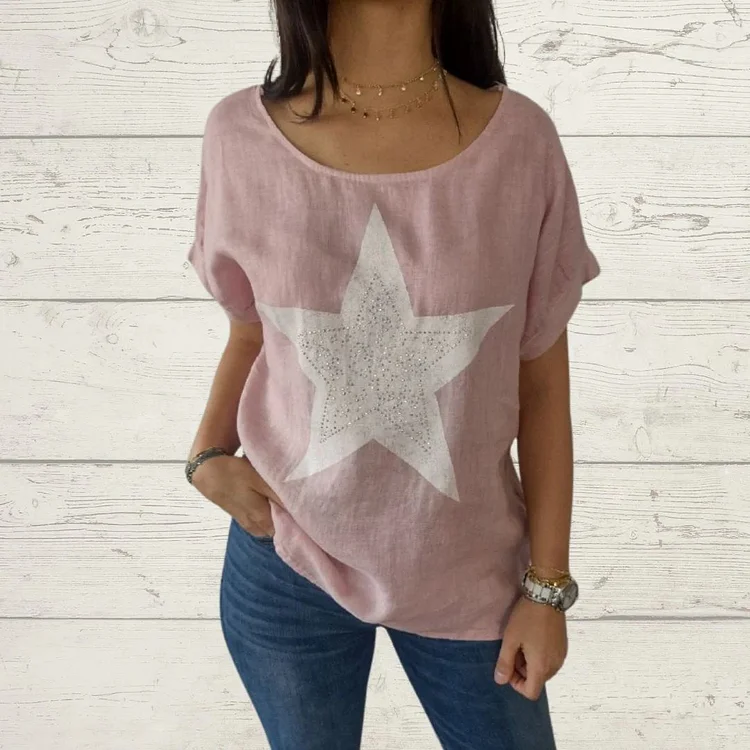 Star Print Short Sleeve T-shirt