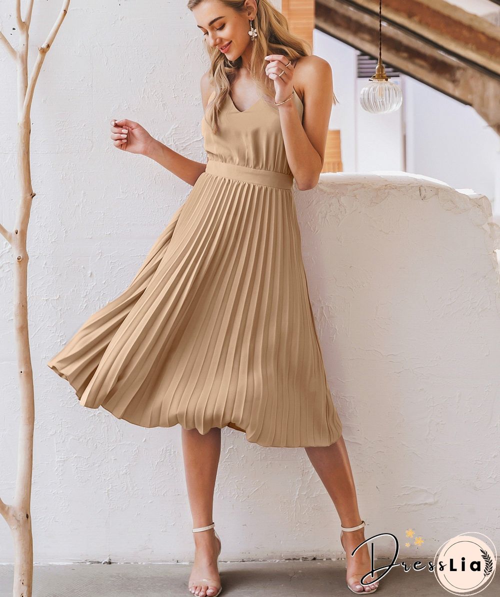 V-neck holiday pleated print summer dress women Spaghetti straps floral sexy beach sundress Sexy casual female vestidos