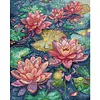 Water Lily Full Stamped Cross Stitch 14CT 2-Strand 33x41cm Backstitch