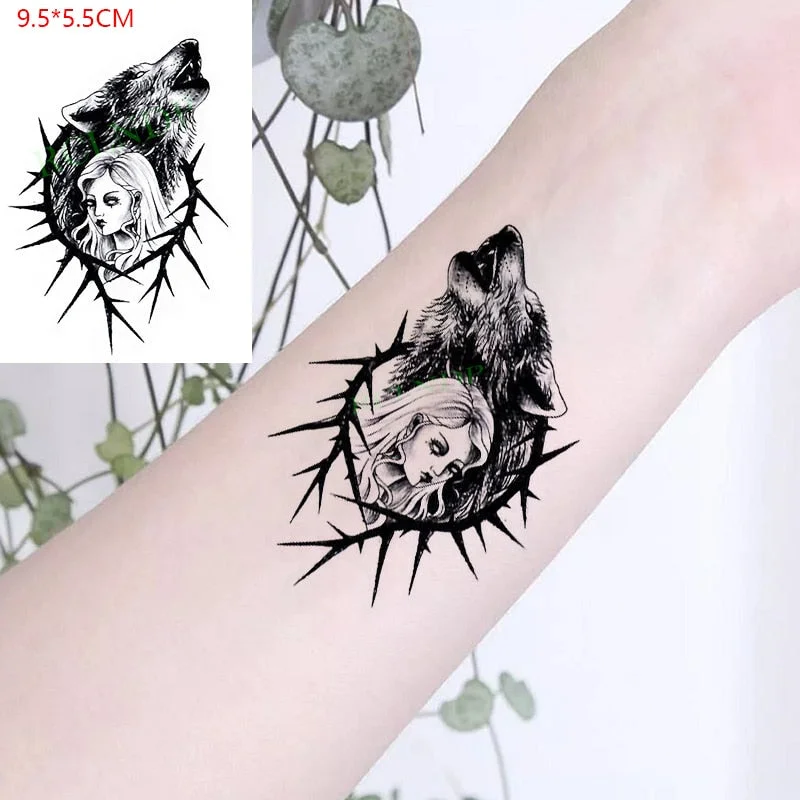 Waterproof Temporary Tattoo Sticker Lion King Crown Cross Heart Pattern Fake Tatto Flash Tatoo Small Body Art for Kids Women Men