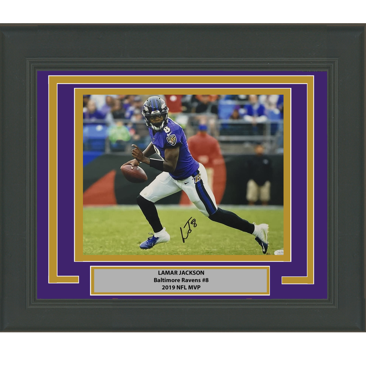 FRAMED Autographed/Signed LAMAR JACKSON Baltimore Ravens 11x14 Football Photo Poster painting JS